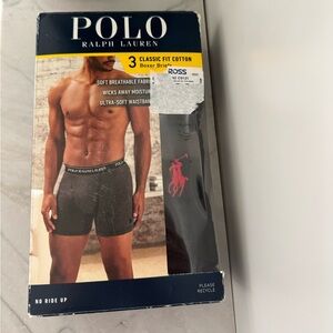 POLO RALPH LAUREN MENS 3 PACK CLASSIC FIT COTTON BOXER BRIEFS NEW SMALL